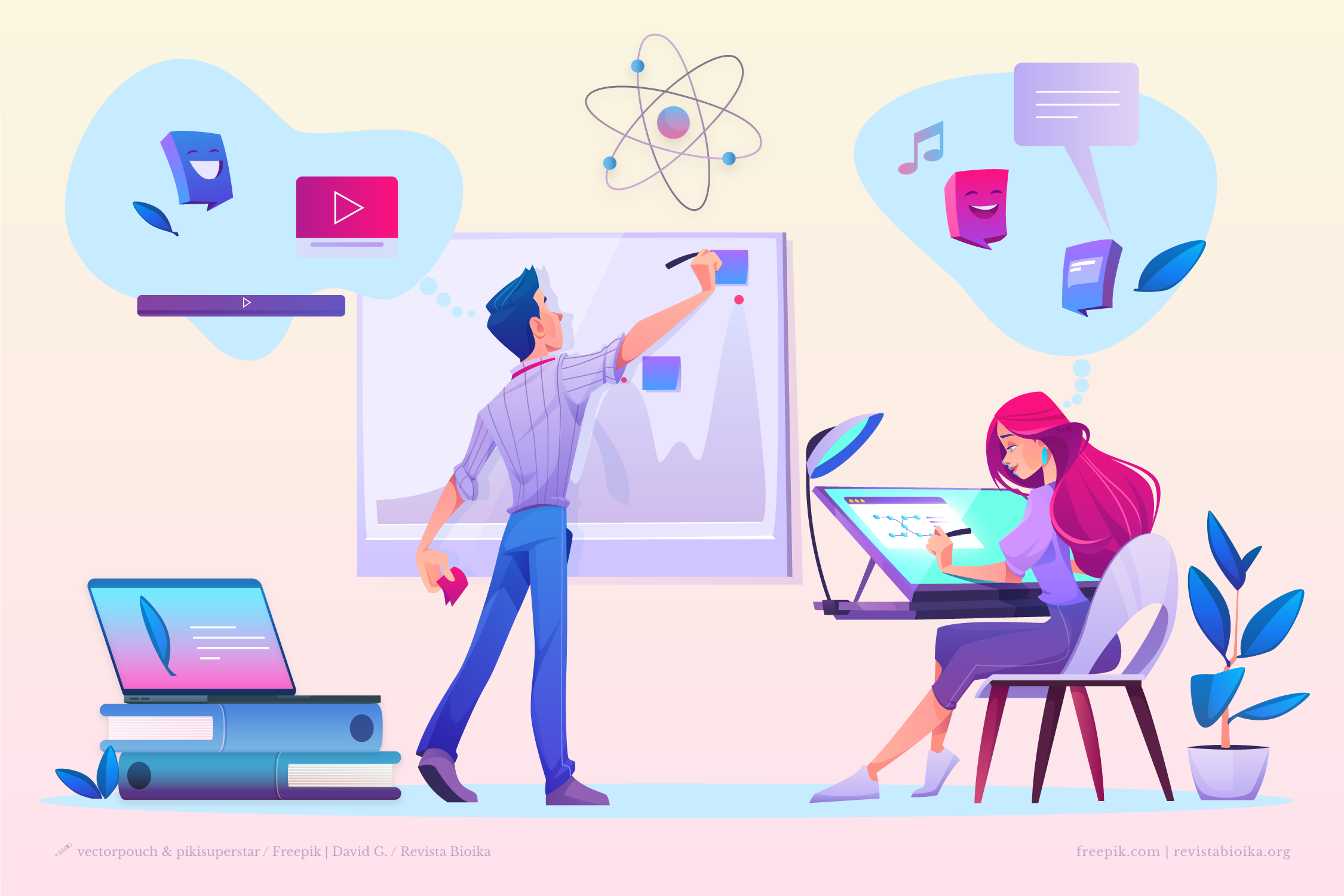 Investigadores trabajando y pensando en como divulgar