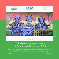 Biohistória: Agradecimento as colaboradores da edição 12