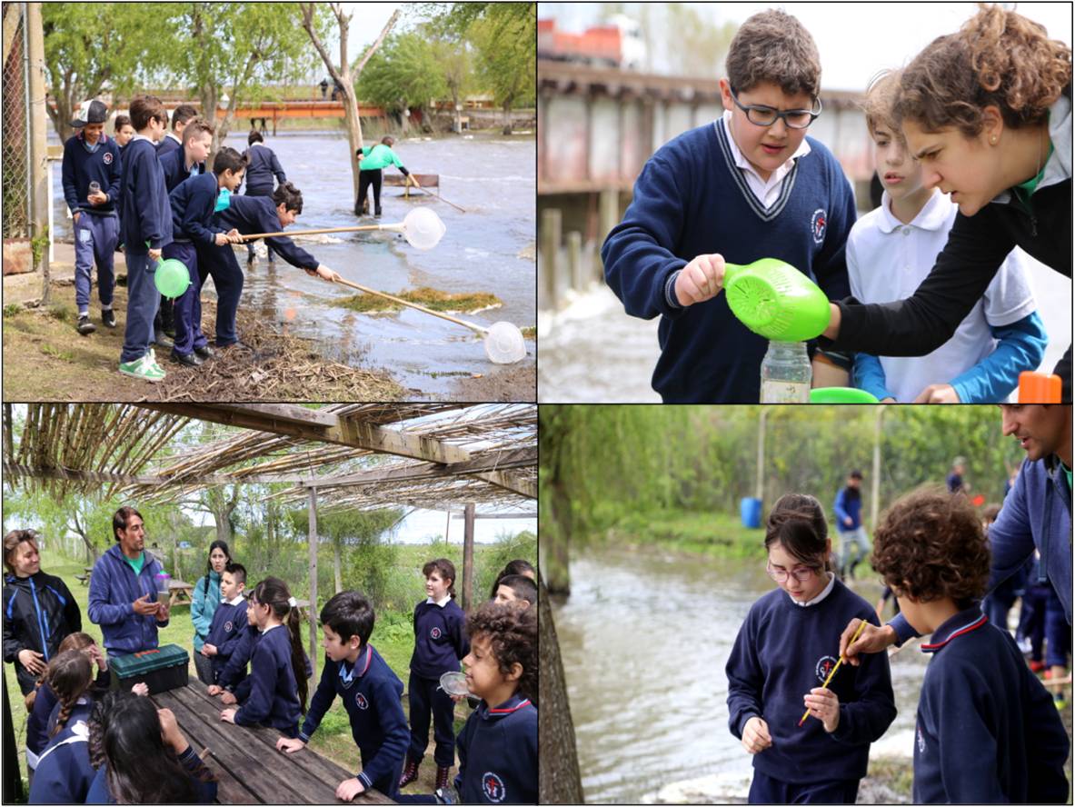 Foto de estudantes na lagoa Del Burro