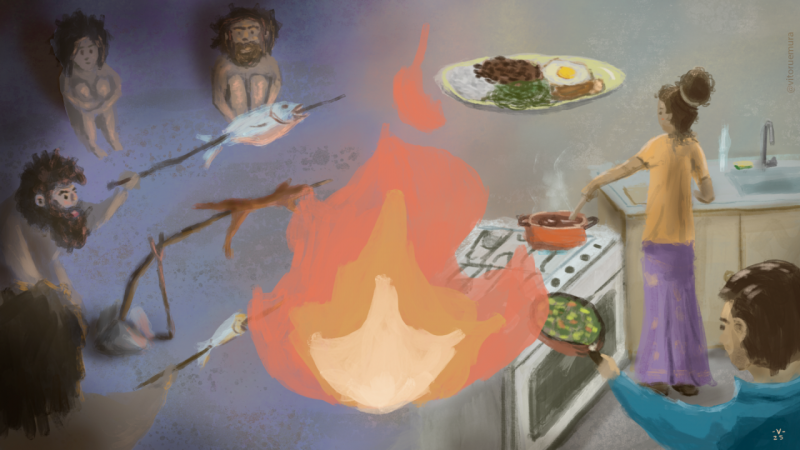 Em volta do fogo ou do fogão, uma mesma história: cozinhar transforma alimentos, aproxima pessoas, cria vínculos e talvez seja um dos gestos que ajudou a nos tornar humanos.